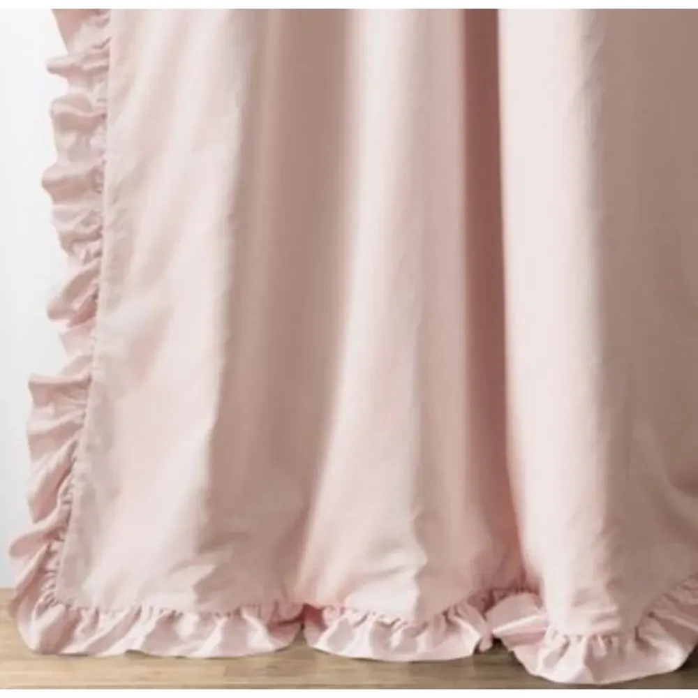 RH Baby & Child Washed Velvet Ruffle Drapery SINGLE Panel | Pink | 50
